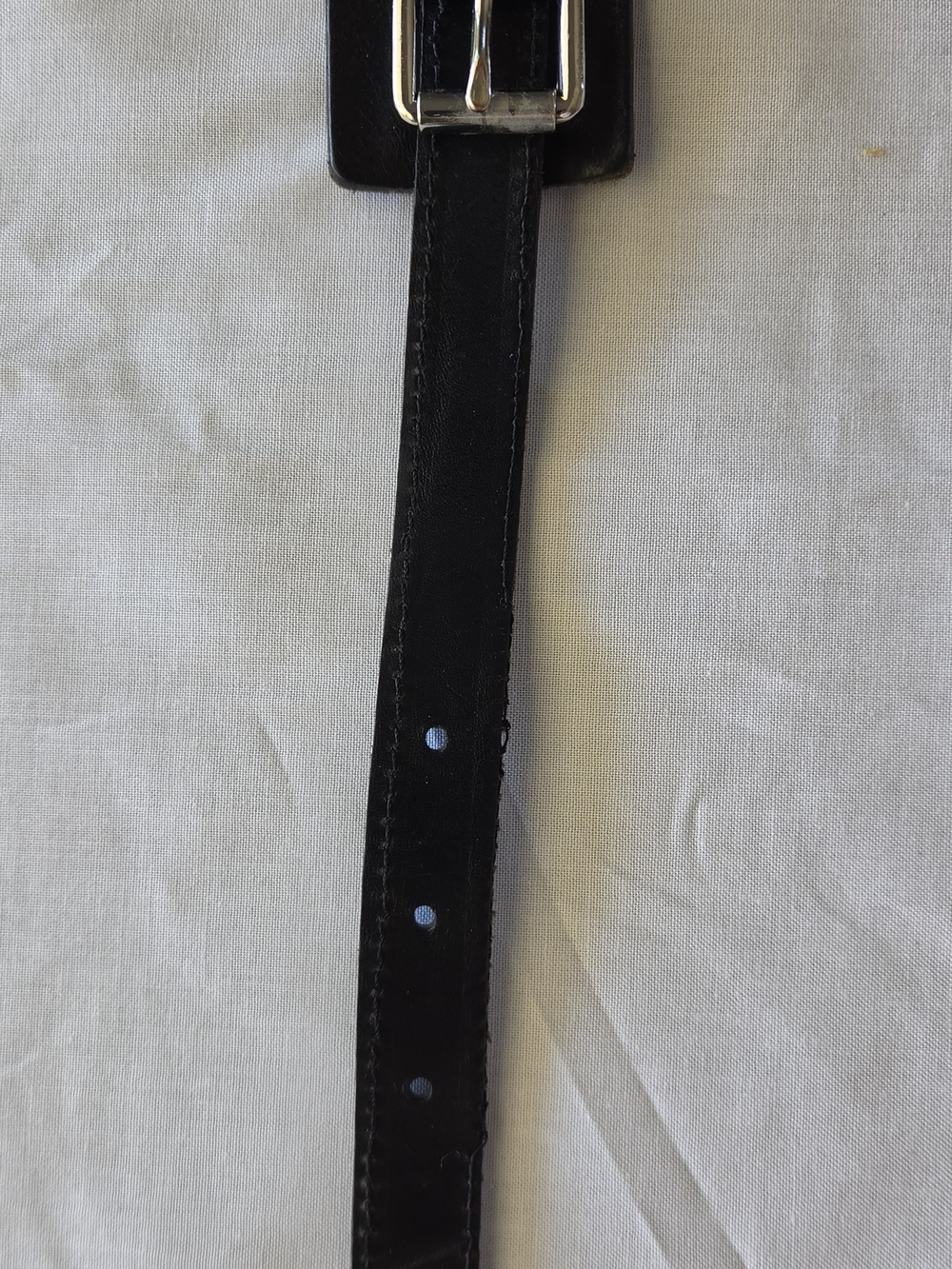 Vintage Banana Republic Black Leather O- Ring Belt S 90s Minimalism Y2k Utility - Picture 2 of 4